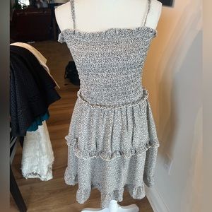 Black and White Speckle Dress with Spaghetti Straps